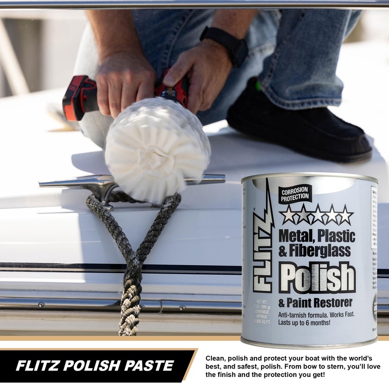 Flitz Multi-Purpose Metal Polish Paste - 2lb Can of USA-Made
