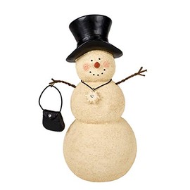 Elanze Designs Mrs. Snowman Winter White 8 inch Resin Stone Christmas Holiday Figurine