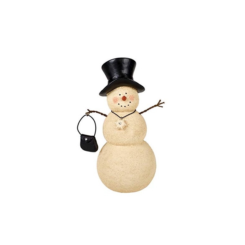 Elanze Designs Mrs. Snowman Winter White 8 inch Resin Stone