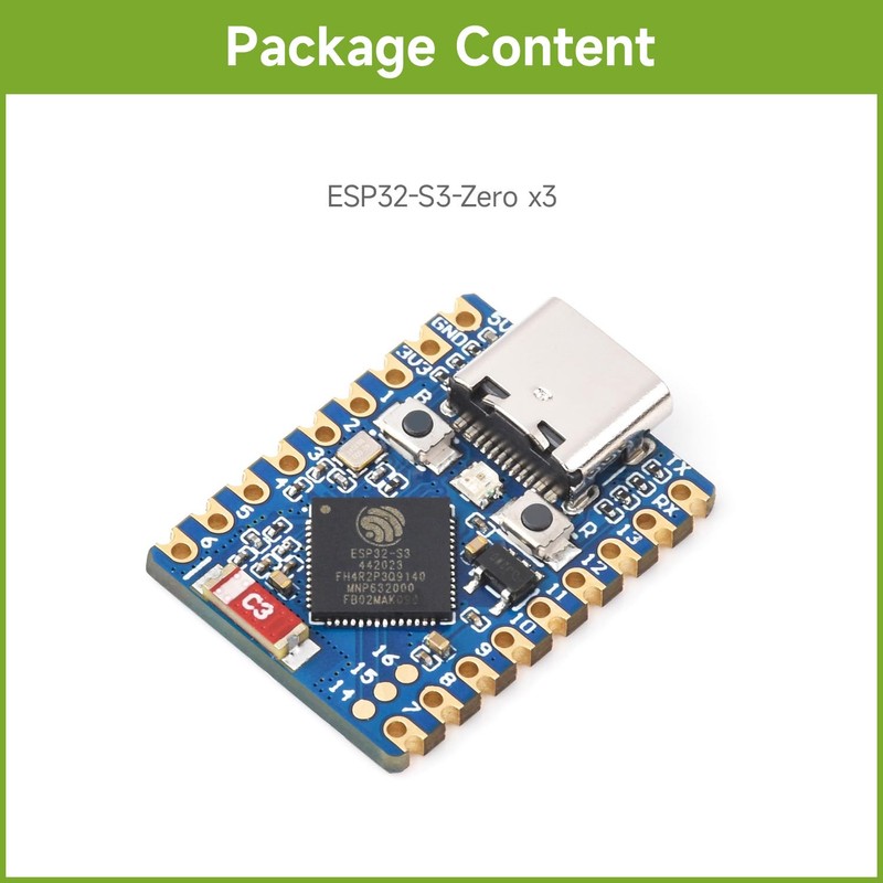 Waveshare 3PCS ESP32-S3 Mini Development Board, Based On ESP32-S3FH4R2, Onboard