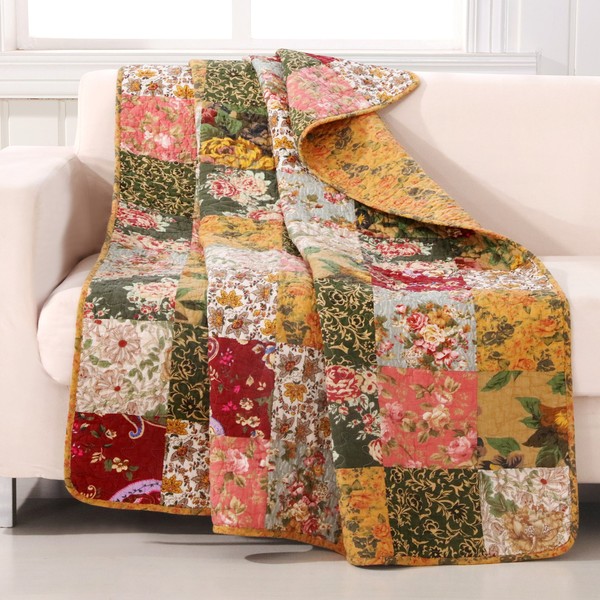 Greenland Home Antique Chic Quilted Patchwork Throw, 50" x 60" , Multicolor