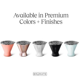 BrüMate MargTini 10oz Martini Margarita Tumbler - Made With Vacuum-Insulated Stainless Steel (Glitter Rose Gold)