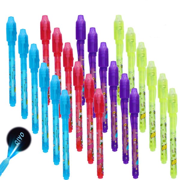 Invisible Ink Pen, Spy Pen Secret Message Writer with uv Light Magic Marker for Drawing Fun Activity Kids Party Favors Ideas Gifts and Stock Stuffer (24pcs)