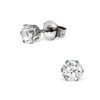 Hypo-Allergenic Surgical Stainless Steel Stud Earrings with 4mm AAA CZ