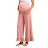 Yousify Womens Maternity Pants Soft Ruffle Flowy Lounge Palazzo Pants