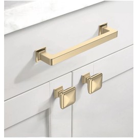 Asidrama 6 Pack 5 Inch(128mm) Brushed Brass Kitchen Cabinet Handles, Cabinet Pulls Kitchen Cabinet Hardware Cupboard Handles Drawer Handles Dresser Pulls