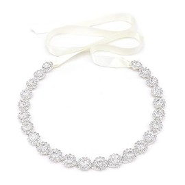 GAFATORY Bride Crystal Headband Bridal Rhinestone Headpiece for Wedding Silver Headband Flower Girl Headpiece Hair Jewelry for Bride Princess Crown for Party Photography