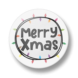 Christmas Pin Button Badge, 32mm, Christmas Badges, Christmas Gift, Merry Xmas, Happy New Year (Merry Xmas)