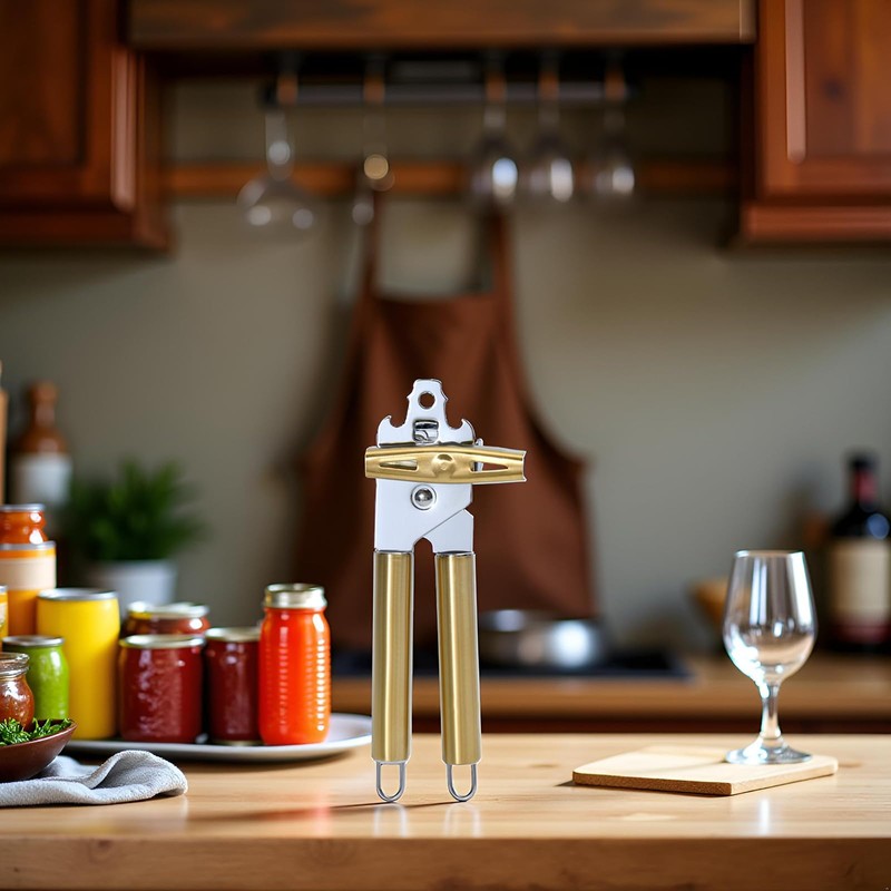 Gold All Metal Can Opener & Bottler Openers, Golden Manual