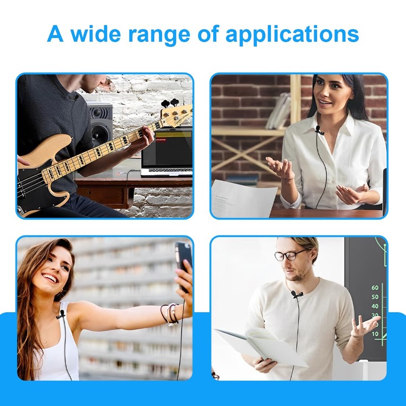 NHQZ Action Cam External Microphone, Lavalier Microphone, Microphone Lavalier, Lapel