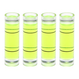 HARFINGTON 4pcs Cylindrical Bubble Level 9.5x34mm Mini Bullseye Spirit Levels for Leveling Camera Tripod Telescope Workshop Turntable Pictures Frame, Green
