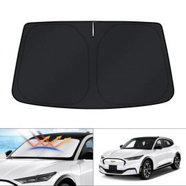 KUST Windshield Sun Shade for Ford Mustang Mach-E 2021 2022 2023 2024 2025 Mache Window Sunshade Sun Visor Protector Foldable Blocks UV Rays Keep Your Car Cooler