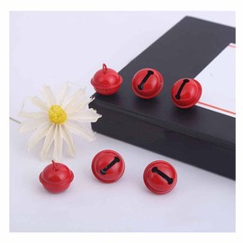 SHTGOI Pack of 50 Small Bells 21.5 mm Colourful Bell Clamps for Crafts Metal Bells Christmas Bell Craft Bells Sleigh Bells for Crafts Pet Bells Festival Pendant Decoration Red