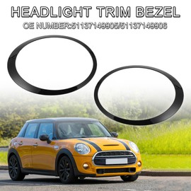 TUCKBOLD Headlight Covers for Mini Cooper 2007-2015 No. 51137149905/51137149906 Front Left Right Headlight Covers Headlight Covers Decor Silver Tone 1 Pair