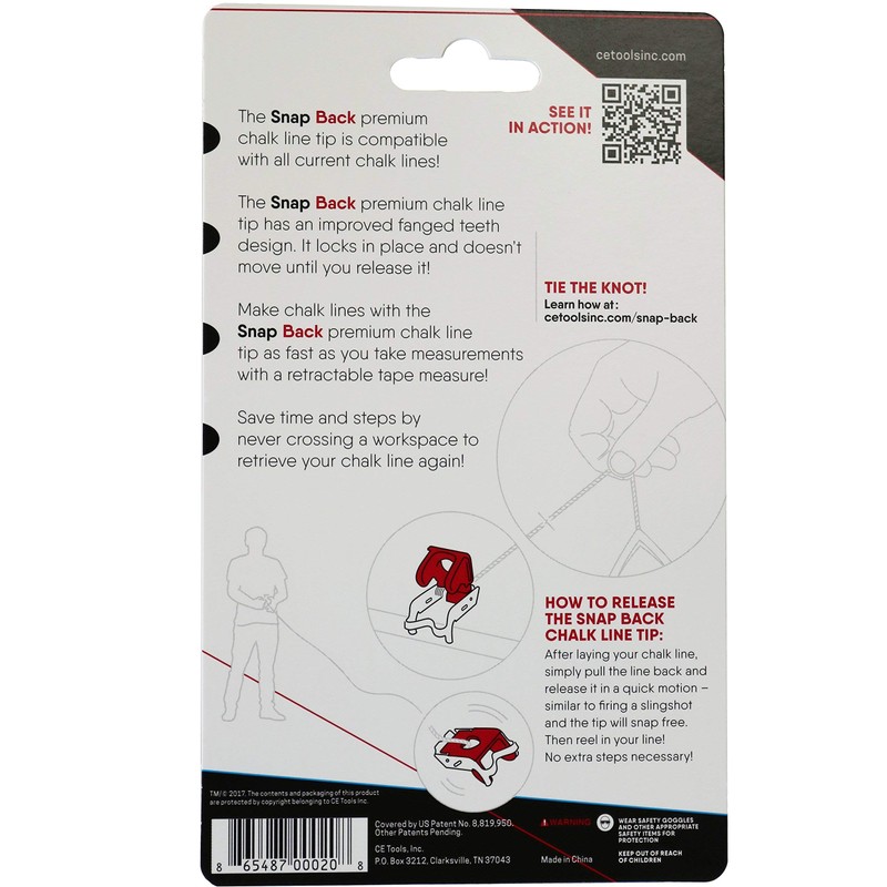 SnapBack Releasable chalk line tip