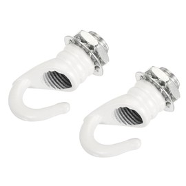 sourcing map Alloy Ceiling Hook Fixtures Accessories 23mmx31mm for Chandelier Ceiling Pendant Light Plate, White Pack of 2