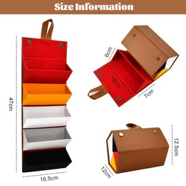 Cargo Hanging Glasses Organiser, Sunglasses Storage, Foldable Glasses Holder, Glasses Organiser, Foldable Glasses Case, Glasses Box, Travel for 5 Glasses, 16.5 cm x 13 cm x 12 cm, 3 Colours, brown