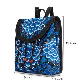 surrylake Vintage Embroidered Women Backpacks Boho Backpack Purse Ethnic Travel Shoulder Bag for Women