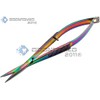 Pack of 2 Pieces Multi Color Rainbow Castroviejo Scissors 4.5"