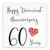 Hunts England - 60th Wedding Anniversary Card - Happy Diamond