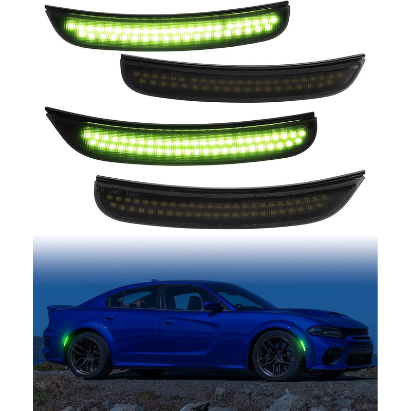 Lemon Green LED Side Marker Lights for Dodge Charger 2015
