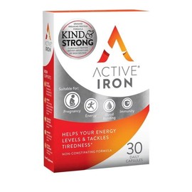 Active Iron High Potency Non-Constipating Iron Supplements 25mg 30 Capsules