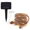 Solar Hemp Rope Copper Wire String Light LED Garden Yard