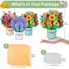 3 Pack Paper Flower Pop Up Cards, Flower Bouquet Card