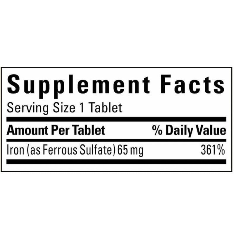 Nature Made Iron 65 mg 365 Tablets (325 mg Ferrous