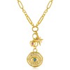 NEKOL Evil Eye Charm Necklace for Women, 14K Gold Plated