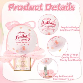 wokdsbl Rosa Geldgeschenke Geburtstag Überraschungsbox, Explosionsbox für Geldgeschenk, DIY Geschenkbox,Geburtstagsbox Ballon Box für Freunde, Familie, Männer und Frauen