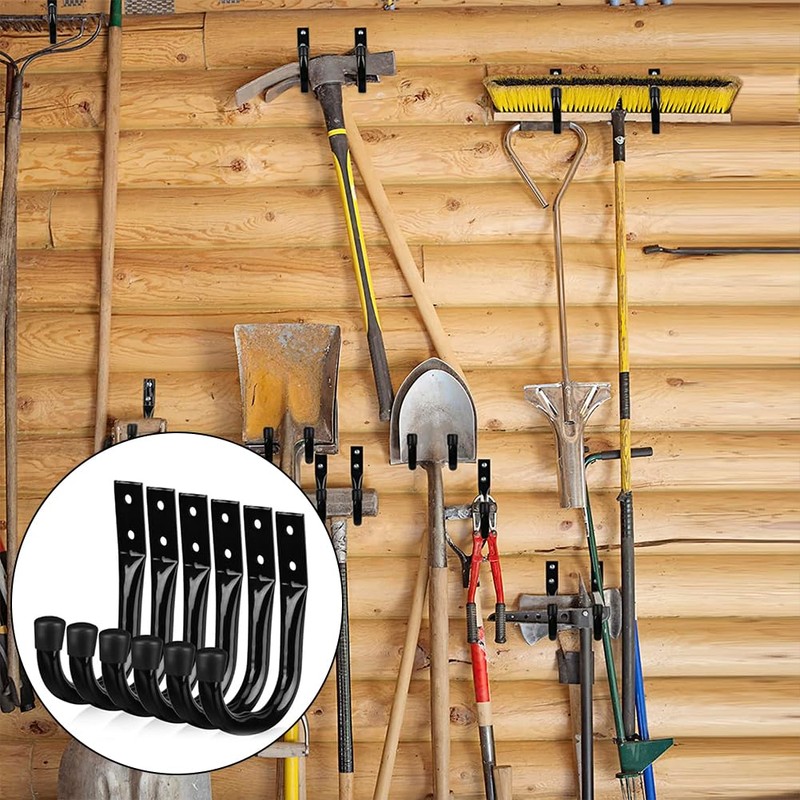 Cerioll Wall Hooks Garage Rubberised Hooks, Pack of 6 Wall