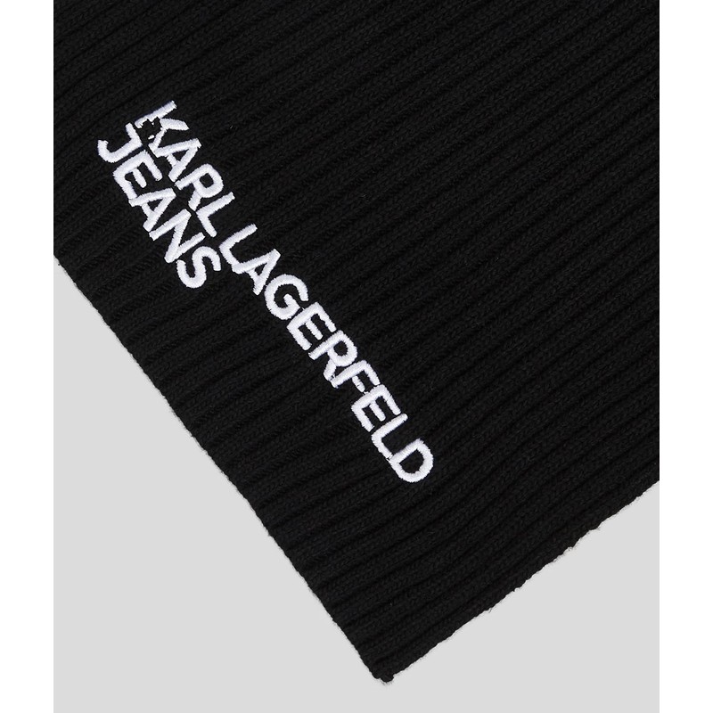 KARL LAGERFELD JEANS, Men's Essential Logo Scarf, Black, One Size,