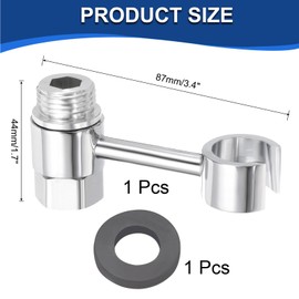 sourcing map Handheld Bidet Sprayer Holder with Valve, 360 Degrees Rotatable Toilet Sprayer Base Support Shower Holder Bathroom Valve Attachment Wall Mounted Brackets for Faucet Bathtub(Silver)