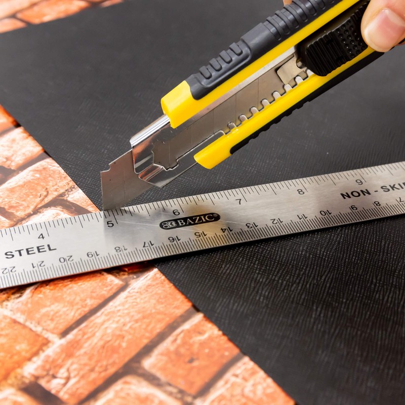 BAZIC Utility Knife Box Cutter,18 mm Wider Blade Snap-Off Razor,