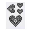 4 x 'Heart with Flower' Temporary Tattoos - Water Resistant,