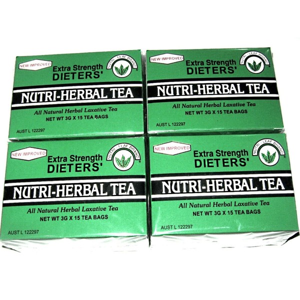 4 x 15 Tea Bags (60 bags) NUTRI-LEAF Dieters' Herbal Laxative - Extra Strength