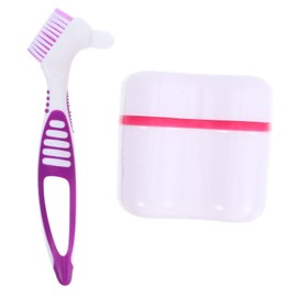 FRCOLOR Retainer Holder Box with Brush Set Travel Container for False Dustproof Easy-clean Plastic Case