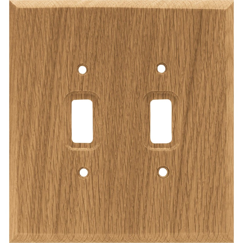 Liberty Hardware 64658 Wood Square Double Switch Wall Plate /