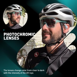 SCVCN Photochromic Cycling Glasses for Men and Women, Clear Sports Sunglasses, Cycling, MTB, Cycling Glasses, Running, Volleyball, Tennis, Driving, Fishing, Softball, Mountaineering, Golf, Hiking 09