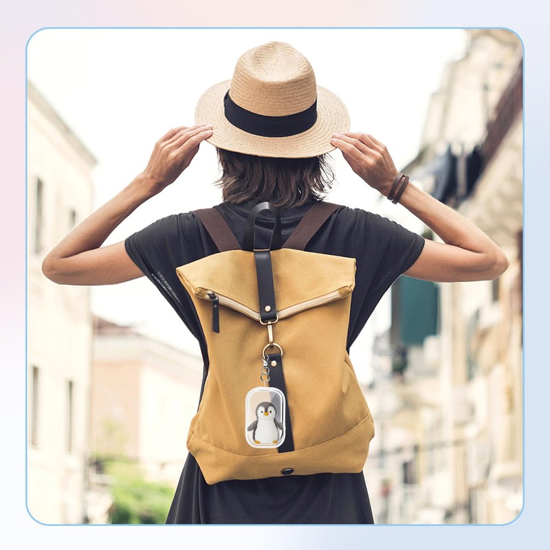 6 Pcs Clear Figures Display Bag with Keychain Zipper Clear