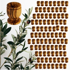 Holy Land Market Olive Wood Small Chalice or Goblet/Wine or Communion Church Cups (1.6 Inches High 0.2 oz) (100 Small Cups)