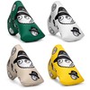 Ncolor Putter Cover Golf Headcover Pin Shaped Magnet Fit Scotty Cameron Odyssey Putter Cover White Green Yellow (White)