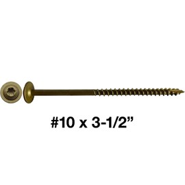 #10 x 3-1/2" Round Head Washer(Modified Truss) Torx/Star Drive Head Wood Screw (1 lb ~54 Screws) Multipurpose Wood Screws for Construction, Cabinets, Furniture & Other Wood Applications
