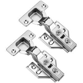 Luokim 4 Pack 2 Pairs Frameless Soft Close Half Overlay Cabinet Hinges European Cabinet Door Hinges 35mm Cup Concealed Kitchen Cabinet Hinges