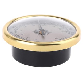 HELYZQ 72mm Round Gold Hygrometer Humidity Meter Gauge Ring Surface - No Battery Needed
