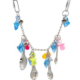 Mandarin Bird Toys by M&M 1094 Super Dolphin Paci Spooner - Individually Hand-Crafted, Shiny, Acrylic, Versatile, Bird Cage Toy for Small Size Pets, (2) Hanging Links, Stainless Steel, Bells