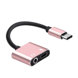 Operitacx Typ-c-Adapter Dual USB c -Adapter Für Kopfhörer Zum Kopfhöreranschluss-Adapter Daten Verdrahtet Jack Mikrofon Aux Audio- Kabelgebundene Ohrhörer USB c Golden