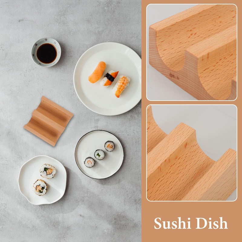 Kichvoe Sushi Taco Holder, Sushi Hand Roll Holder Wood Sushi