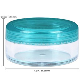Beauticom 20 Pieces 5G/5ML Empty Clear Container Jars with MultiColor Lids for Makeup Cosmetic Samples, Small Jewelry, Beads, Nail Charms and Accessories